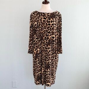 Chico’s Leopard Print Shaper Sheath Dress